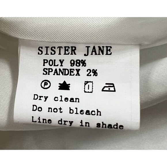 SISTER JANE Dress Size Medium White Blue Floral Sleeveless Fit Flare Mini Lace - Picture 9 of 12